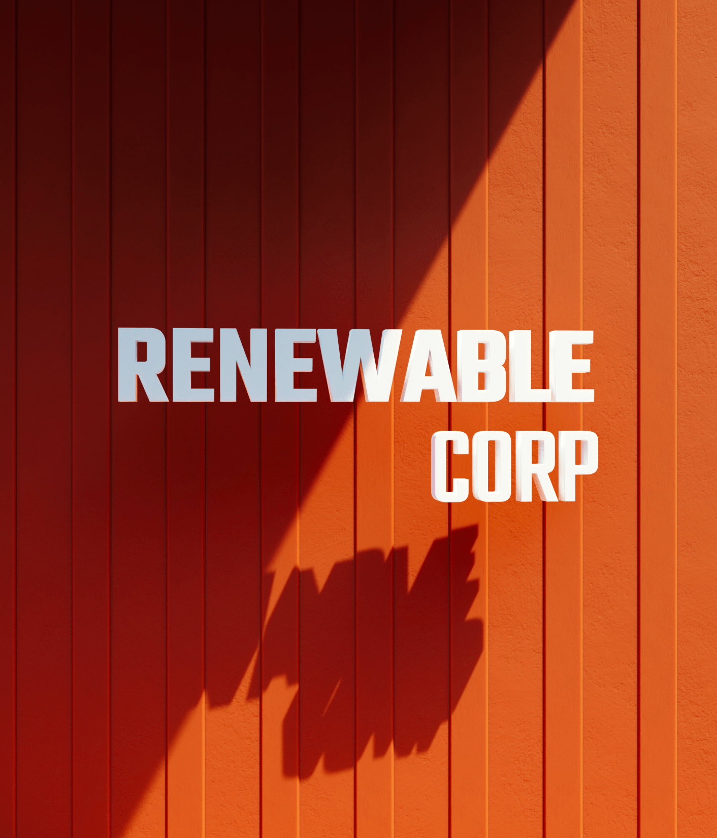 The image of 3d renewable crop typography with orange background created by Wings