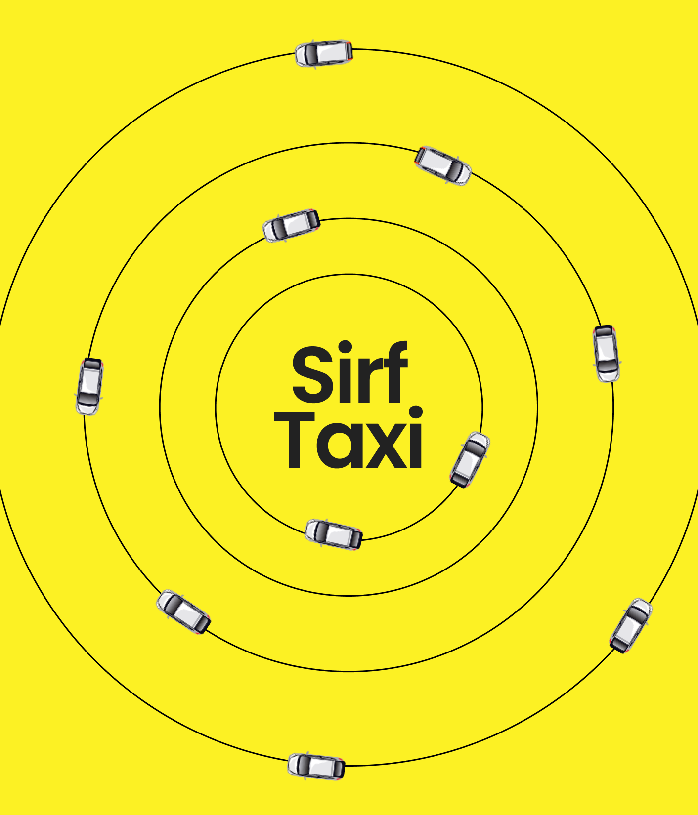 The image of sirf taxi branding illustration designed by Wings