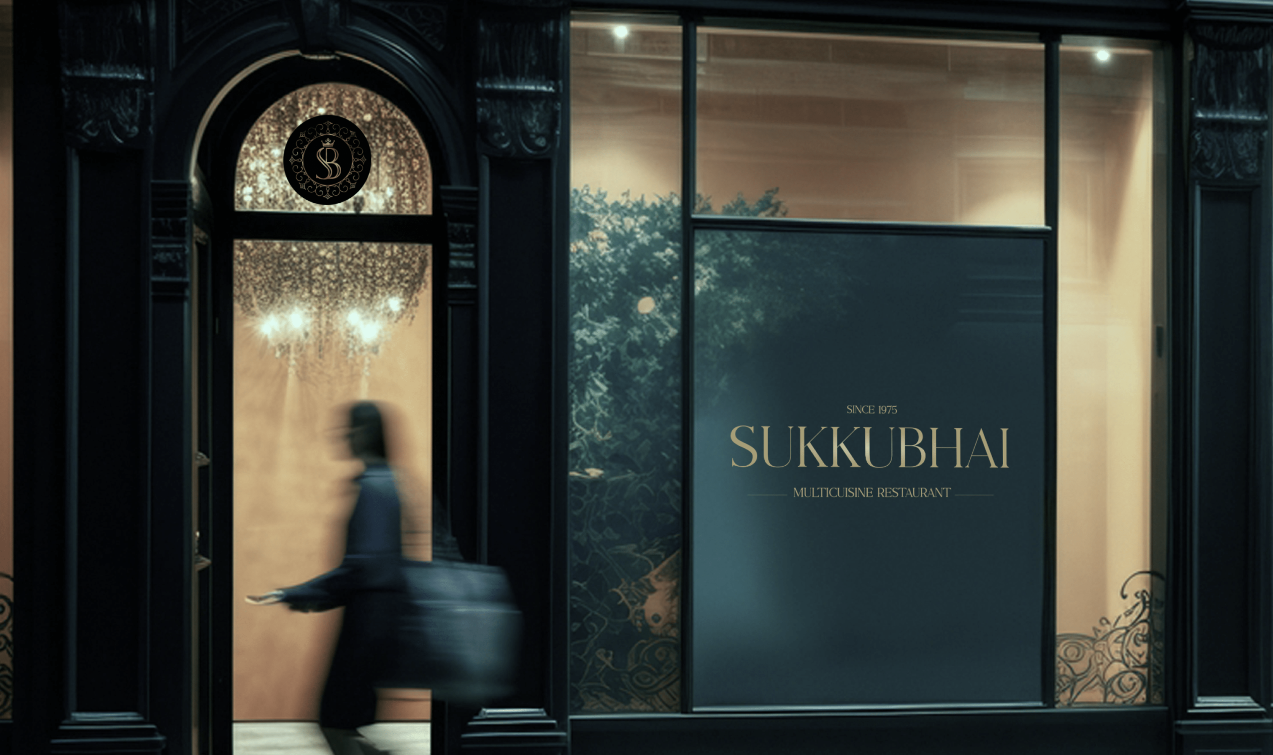 The image of sukkubhai branding on window designed by wings