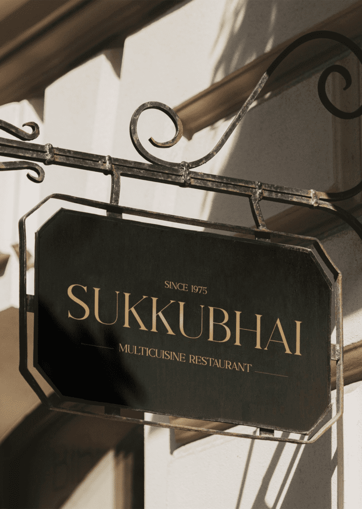 The image of sukkubhai signboard mockup designed by wings